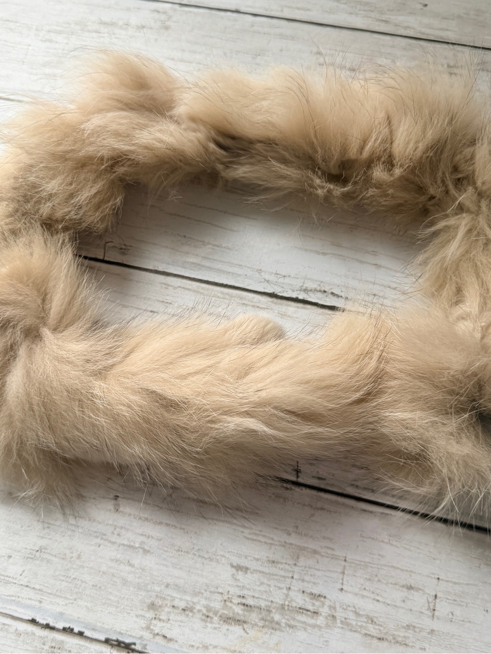 Soft Beige  Fur Collar